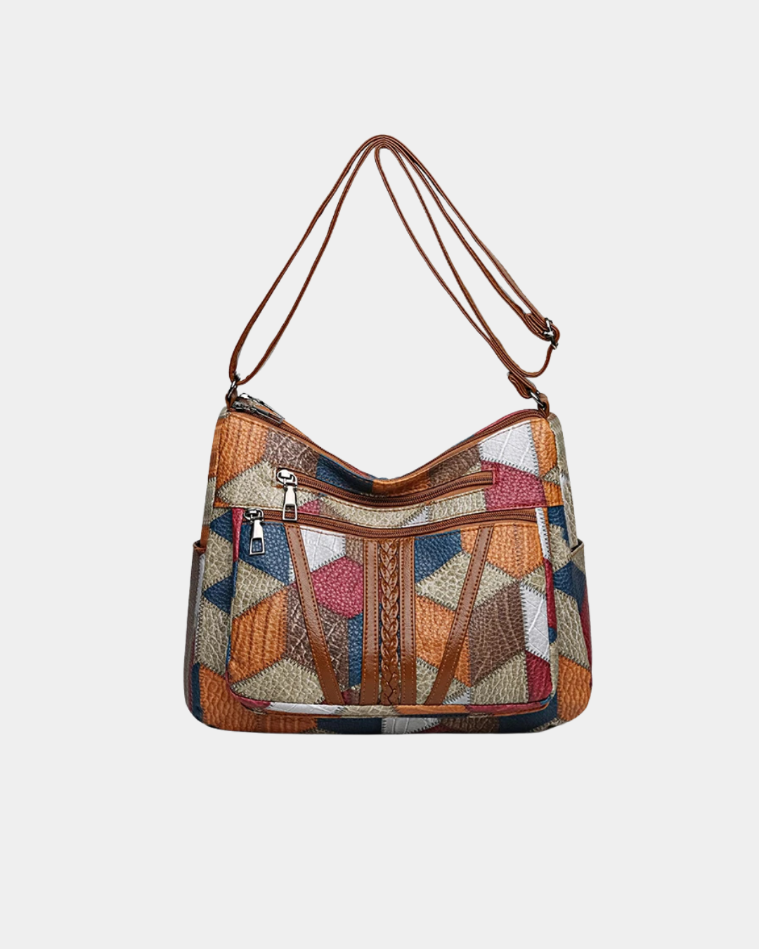 Bolsa Mariana em couro com estampa geométric
