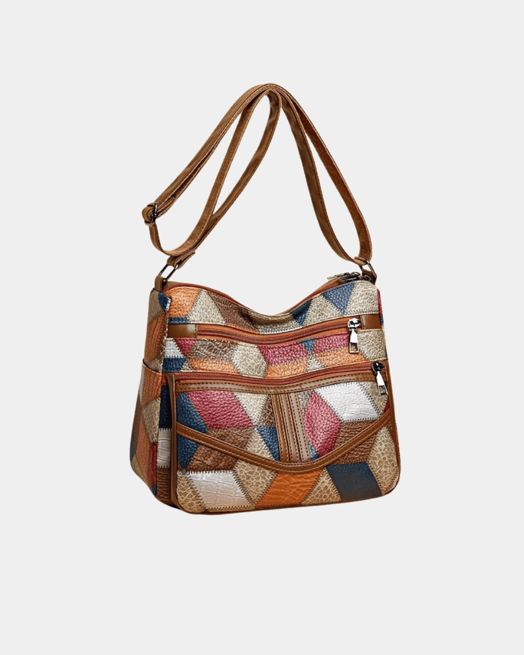 Bolsa Geométrica de Couro Amanda Santos