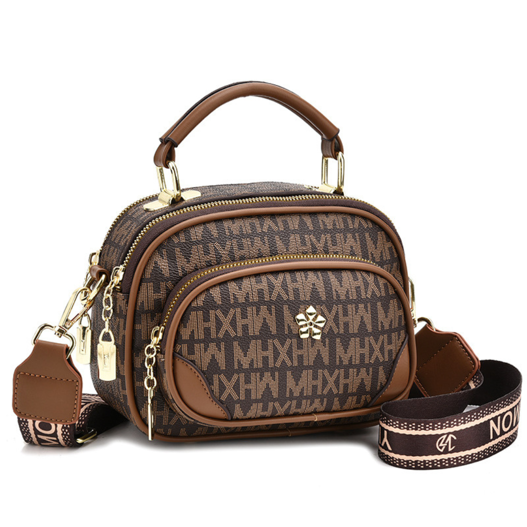Bolsa crossbody retrô em couro original Nova coleção
