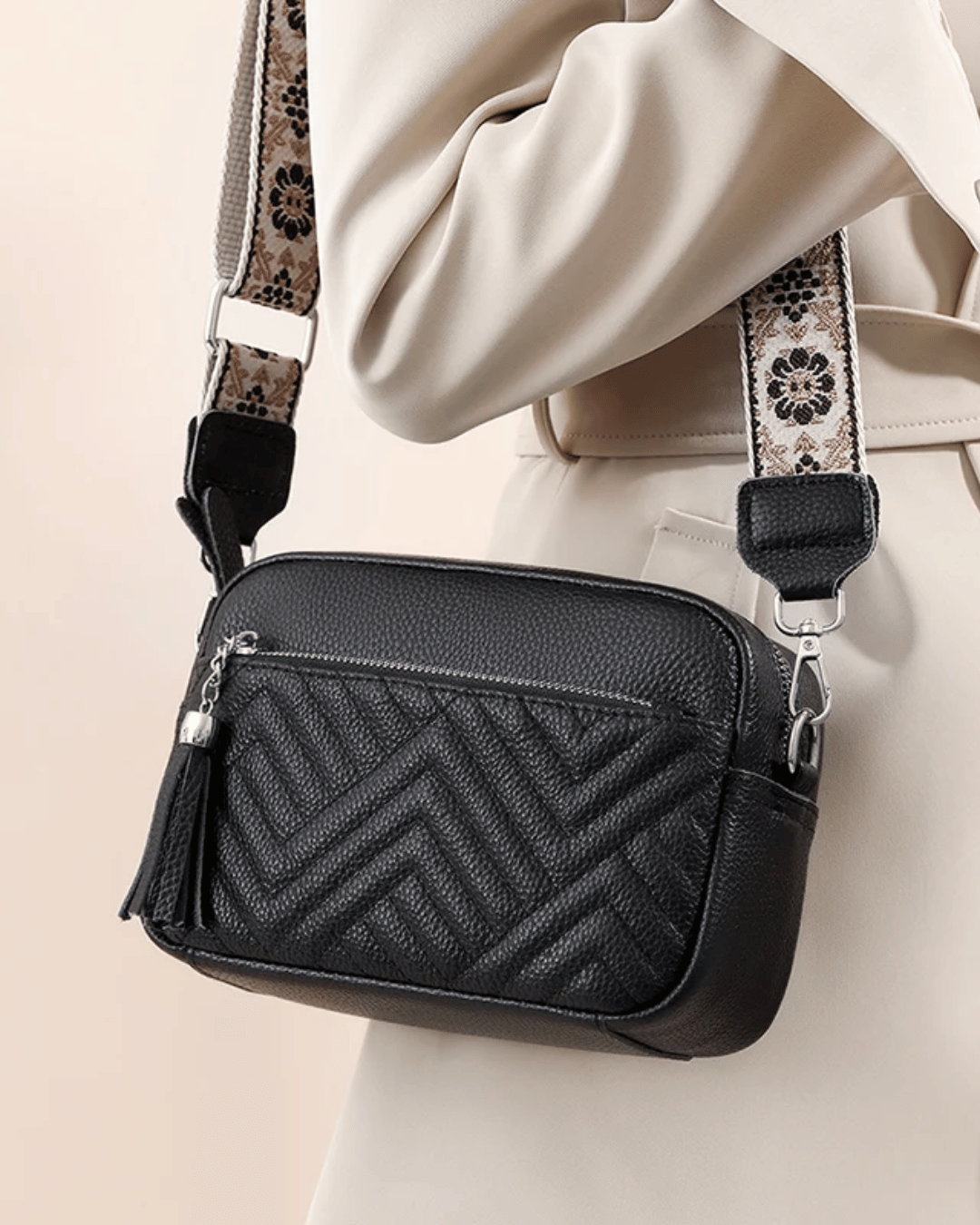 Bolsa Dany Transversal em couro