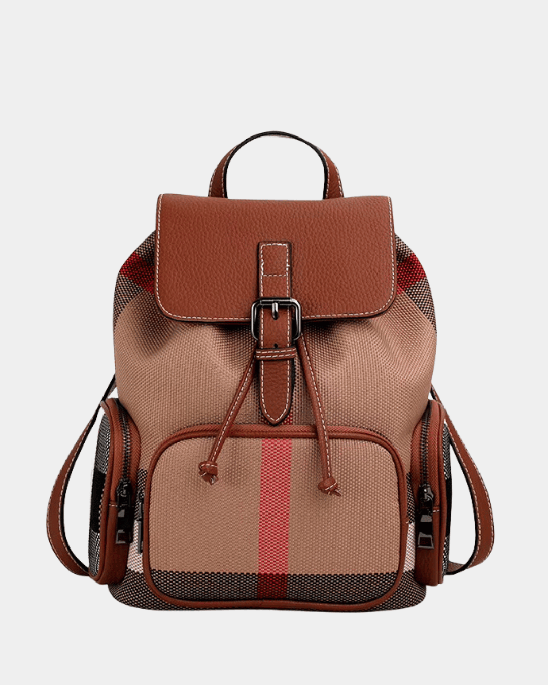Mochila retrô de couro genuín