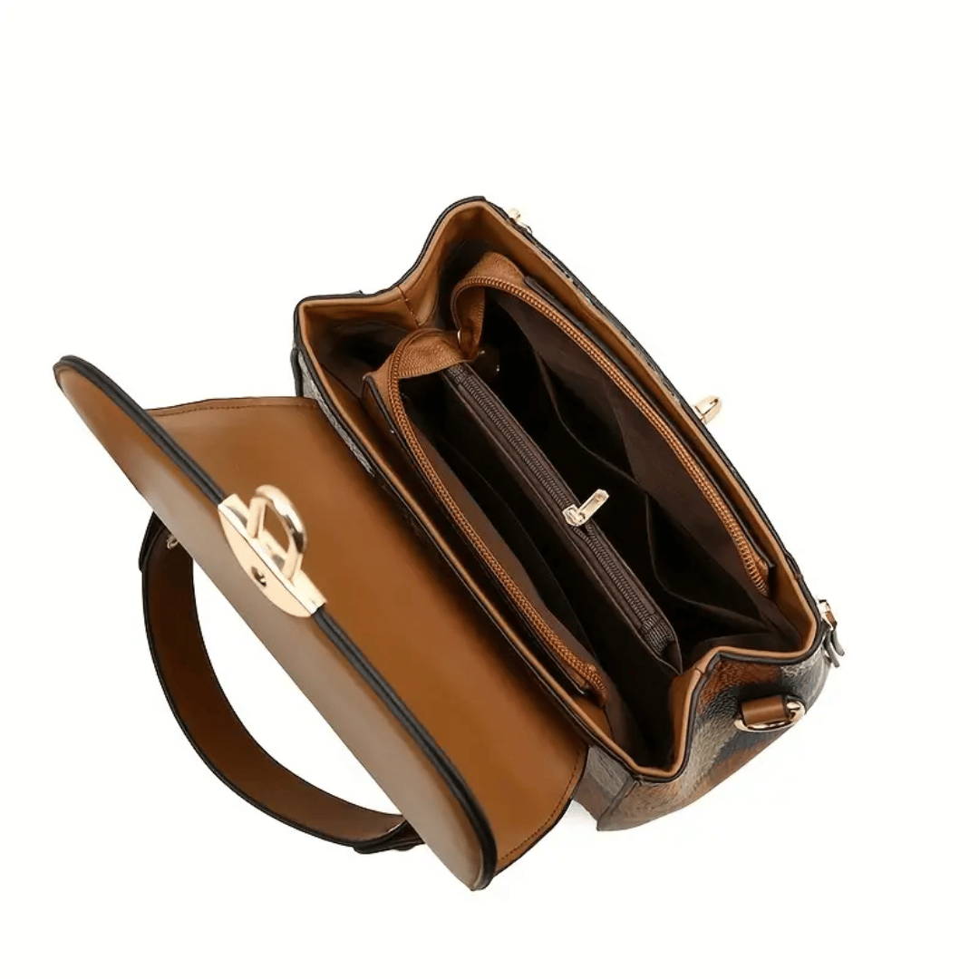 Bolsa de couro Eliane Geométric