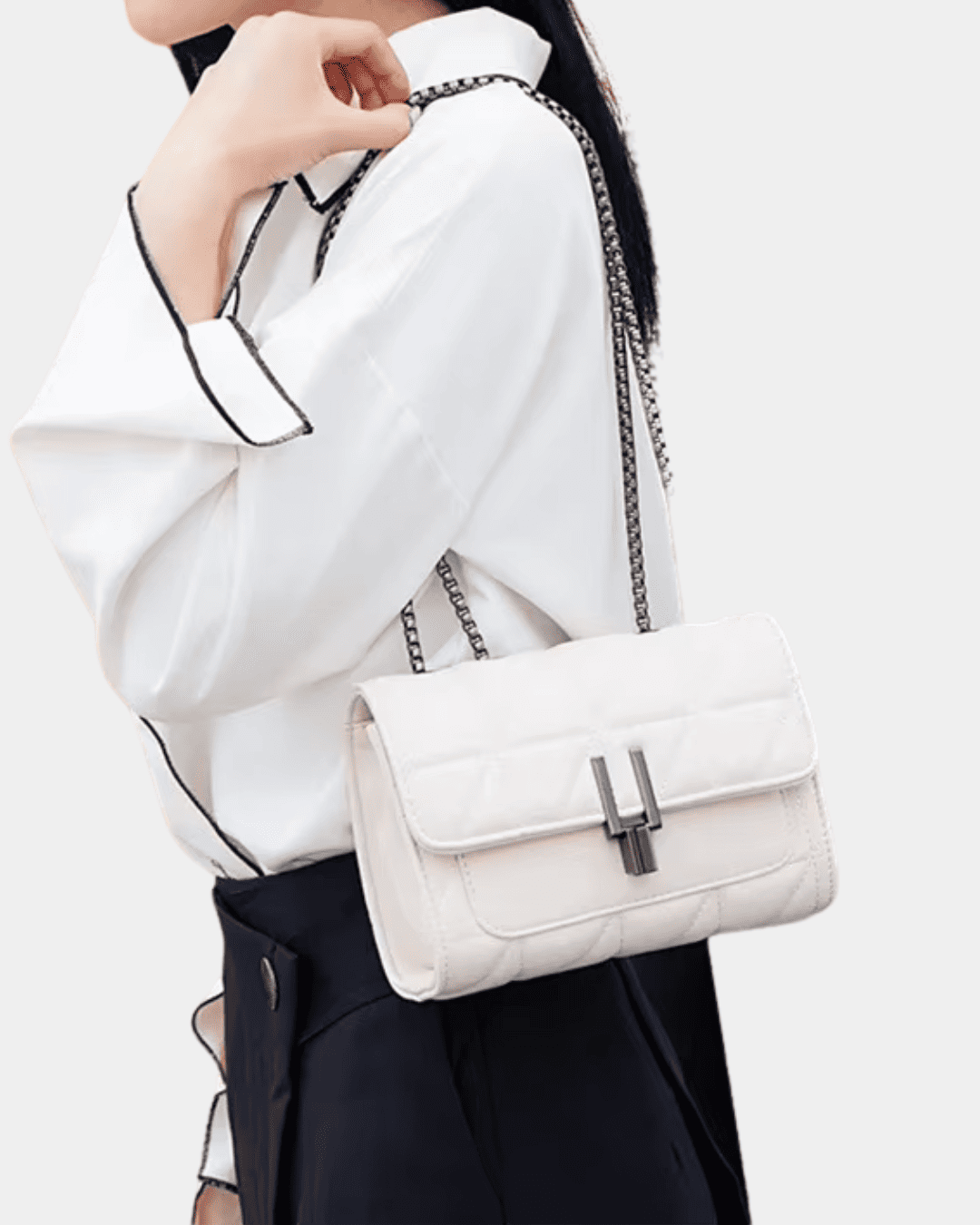 Bolsa Nina em couro acolchoado