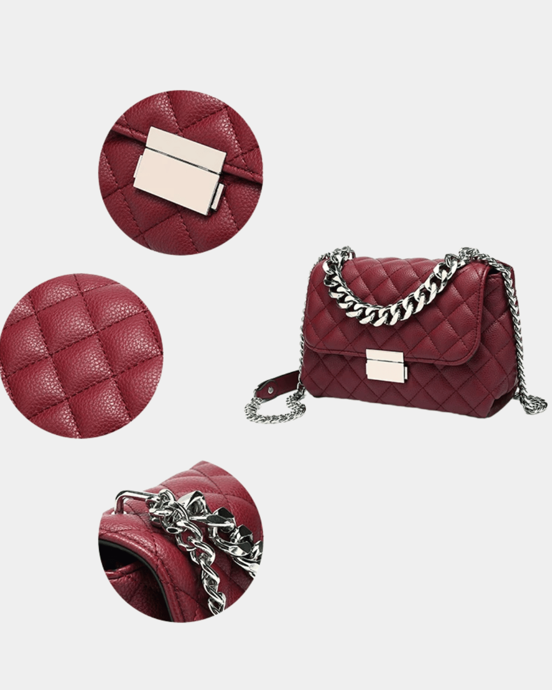 Bolsa Lilian de couro acolchoado