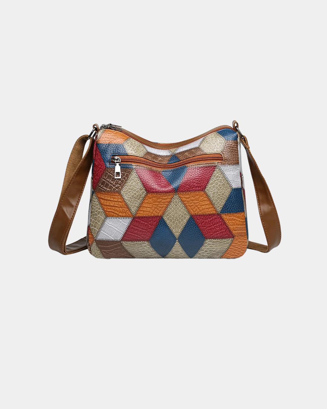 Bolsa Geométrica de Couro Amanda Santos