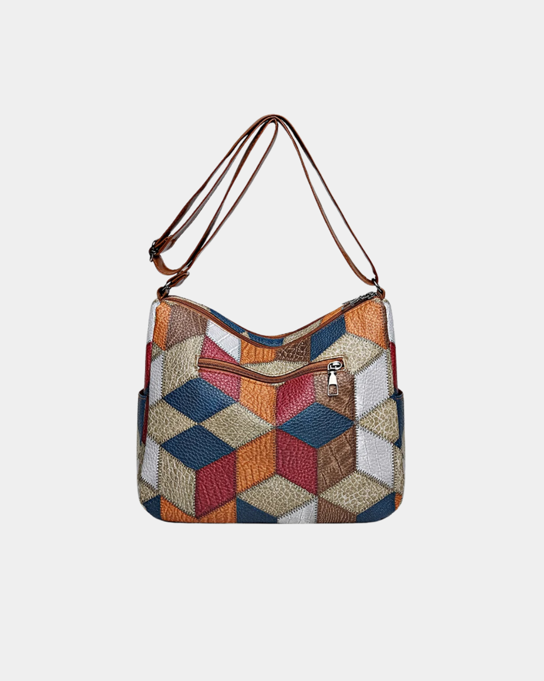 Bolsa Mariana em couro com estampa geométric