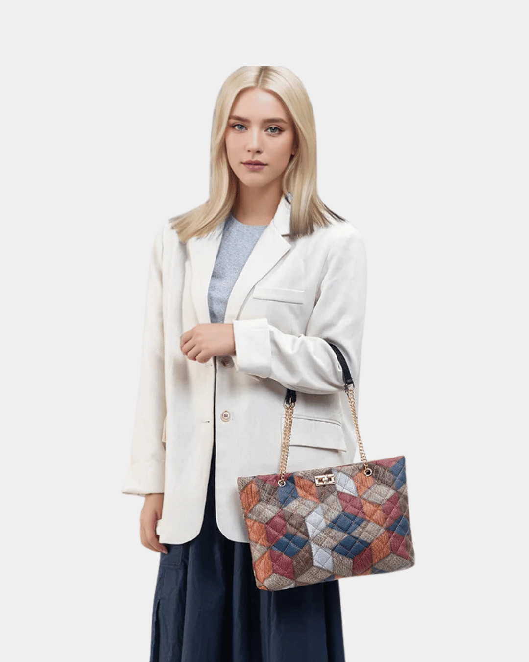 Bolsa Suzi com estampa geométrica